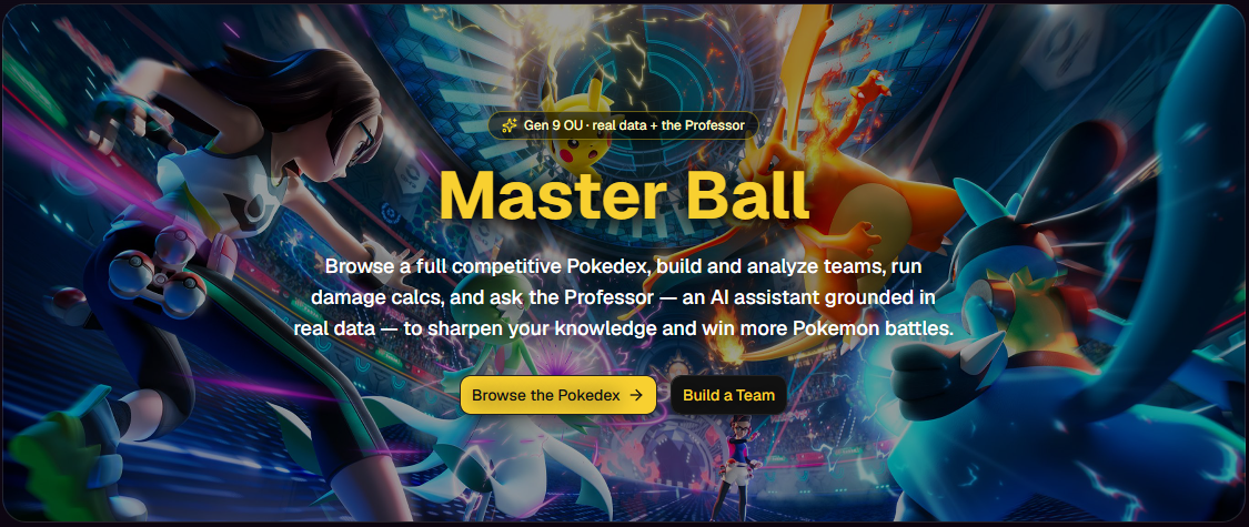 Master Ball — competitive companion homepage