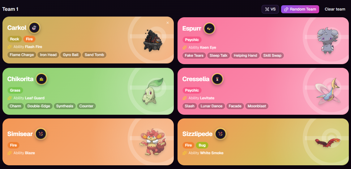 Master Ball — team builder